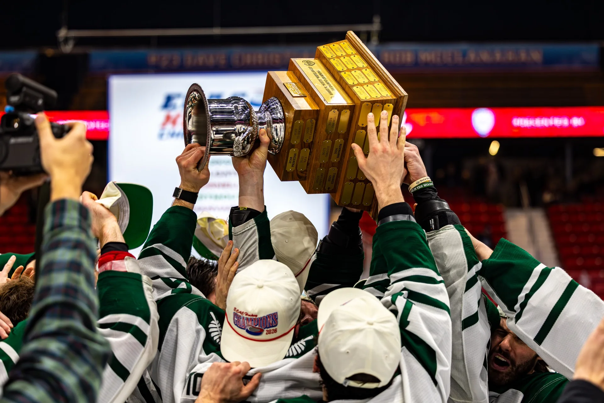 Dartmouth Hockey Team on Blue line